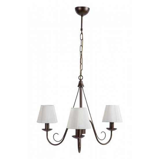 Φωτιστικό Πολύφωτο 3φ Μέταλλο καφέ με αμπαζούρ Ε14