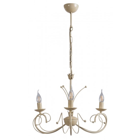 Φωτιστικό Πολύφωτο 3φ Μέταλλο κρεμ/ Πατίνα χρυσή Ε14