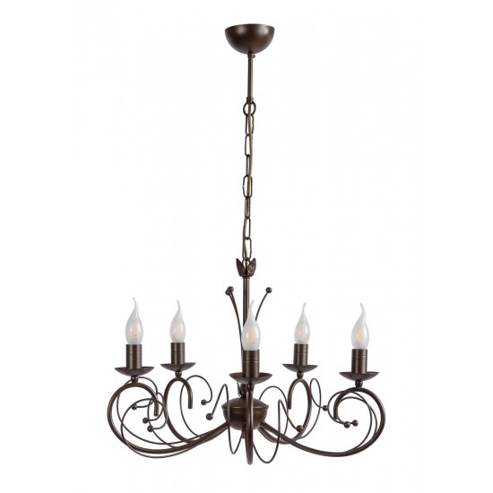 Φωτιστικό Πολύφωτο 5φ Μέταλλο καφέ Ε14