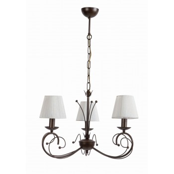 Φωτιστικό Πολύφωτο 3φ Μέταλλο καφέ με αμπαζούρ Ε14