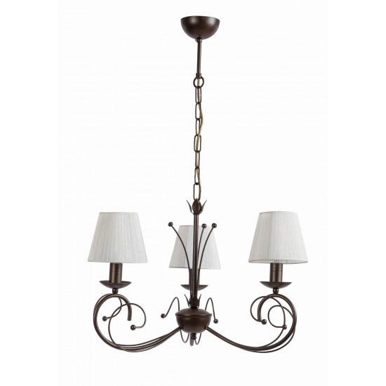 Φωτιστικό Πολύφωτο 3φ Μέταλλο καφέ με αμπαζούρ Ε14