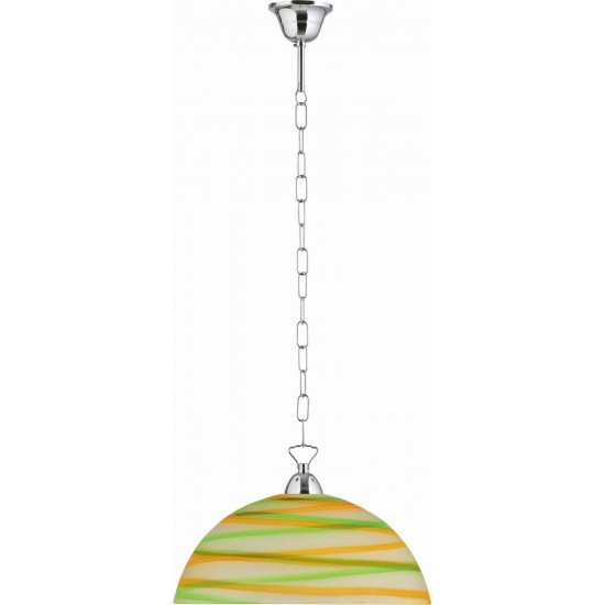 Φωτιστικό μονόφωτο γυαλί πράσινο/πορτοκαλί Ε27 Φ36