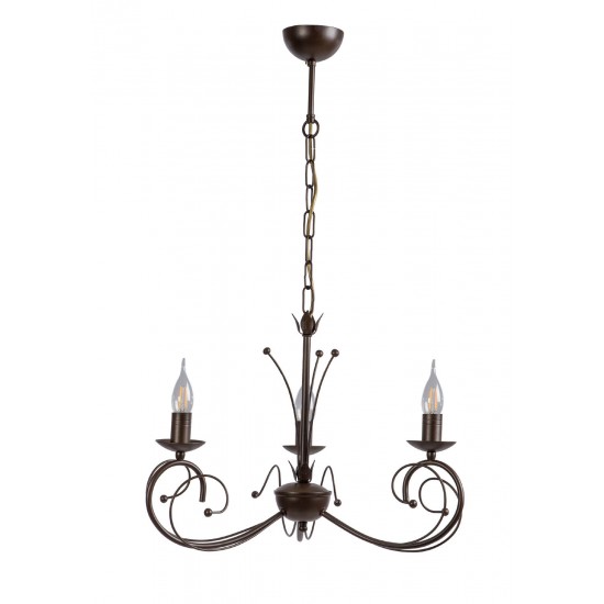 Φωτιστικό Πολύφωτο 3φ Μέταλλο καφέ Ε14