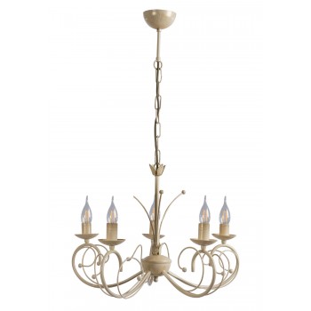 Φωτιστικό Πολύφωτο 5φ Μέταλλο κρεμ/πατίνα χρυσή Ε14