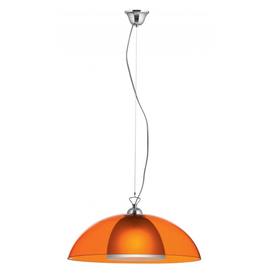 Φωτιστικό μονόφωτο Plexiglass/Γυαλί πορτοκαλί διάφανο  Φ40