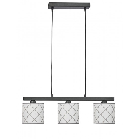 Φωτιστικό Πολύφωτο 3φ Μέταλλο/Αμπαζούρ λευκό Ε27