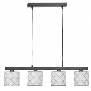 Φωτιστικό Πολύφωτο 4φ Μέταλλο/Αμπαζούρ λευκό Ε27