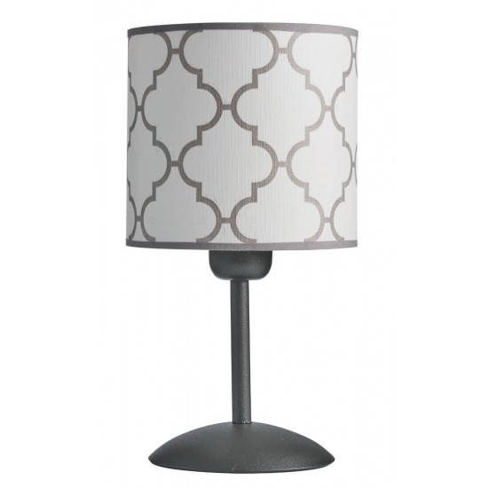 Φωτιστικό Πορτατίφ μέταλλο/αμπαζούρ λευκό/γκρί Ε27 Φ15