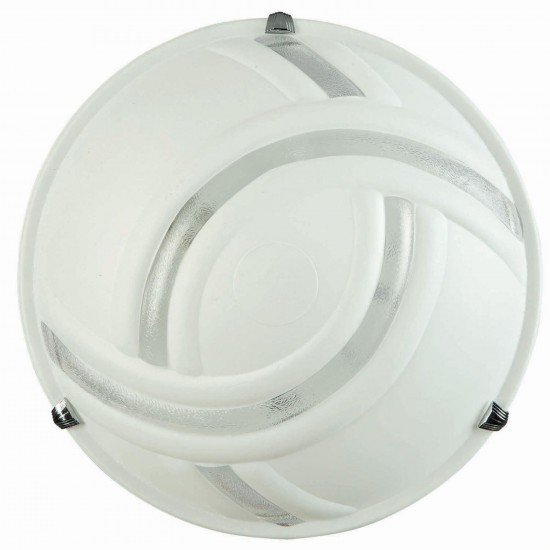 Φωτιστικό Πλαφονιέρα Γυαλί λευκό 2xΕ27 Φ40