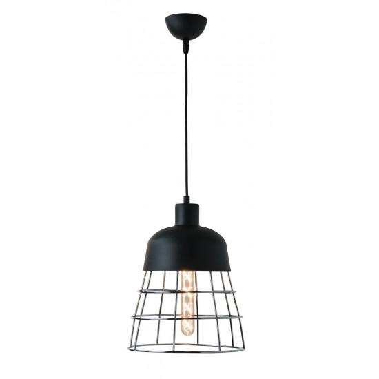 Φωτιστικό μονόφωτο μέταλλο μαύρο/χρώμιο Ε27 Φ26