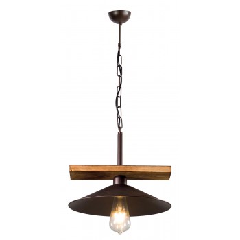 Φωτιστικό μονόφωτο ξύλο/μέταλλο σκουριά Ε27 Φ31