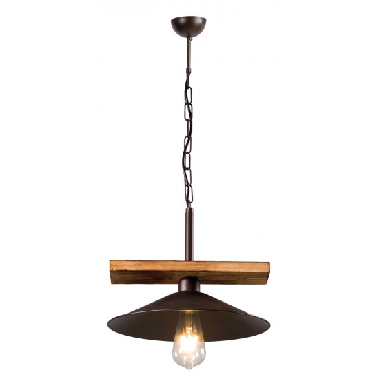 Φωτιστικό μονόφωτο ξύλο/μέταλλο σκουριά Ε27 Φ31