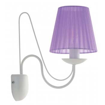 Απλίκα  Μέταλλο λευκό Ε14 με αμπαζούρ