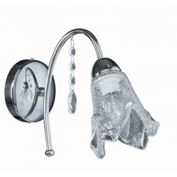 Απλίκα Μέταλλο χρώμιο Ε14 με γυαλί