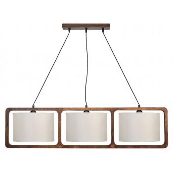 Φωτιστικό Πολύφωτο 3φ Ξύλο/Αμπαζούρ μπεζ Ε27