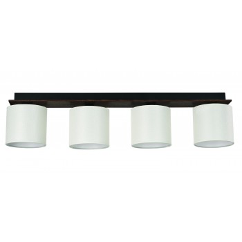 Φωτιστικό Οροφής 4φ Ξύλο/Αμπαζούρ μπεζ Ε27