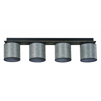 Φωτιστικό Οροφής 4φ Ξύλο/Αμπαζούρ γκρι Ε27