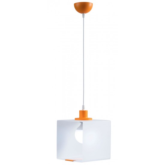 Φωτιστικό μονόφωτο παιδικό plexiglass/μέταλλο λευκό/πορτοκαλί Ε27 Φ20