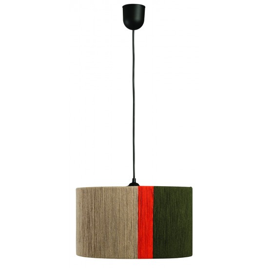 Φωτιστικό μονόφωτο σχοινί λαδί/πορτοκαλι Ε27 Φ35