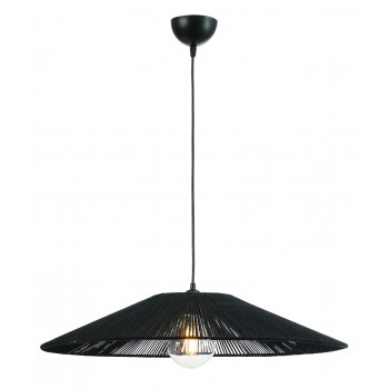 Φωτιστικό μονόφωτο σχοινί μαύρο Ε27 Φ40