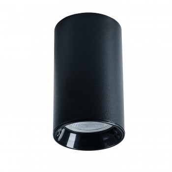 Φωτιστικό μονόφωτο οροφής αλουμίνιο στρογγυλό μαύρο GU10 Φ6