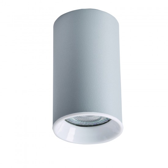 Φωτιστικό μονόφωτο οροφής αλουμίνιο στρογγυλό ασημί GU10 Φ6