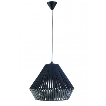 Φωτιστικό μονόφωτο ύφασμα  μαύρο/γκρι Ε27 Φ40