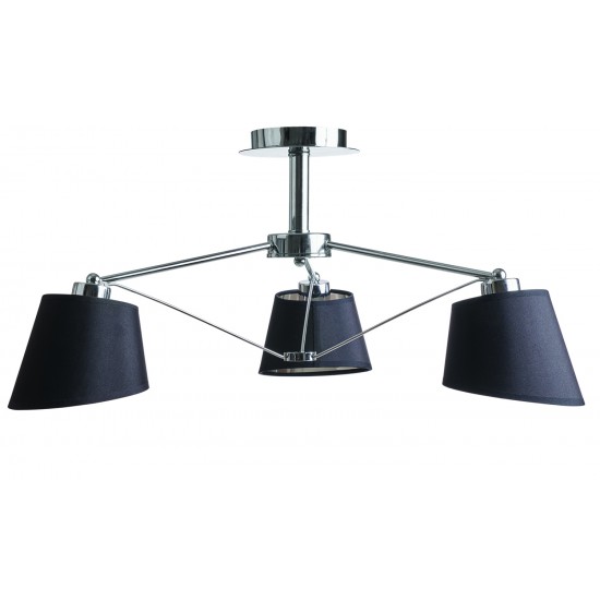 Φωτιστικό Πολύφωτο 3φ Μέταλλο/Αμπαζούρ χρώμιο Ε27