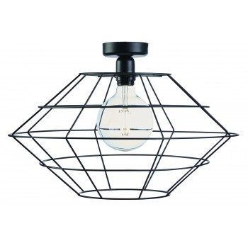 Φωτιστικό μονόφωτο οροφής μέταλλο μαύρο Ε27 Φ50