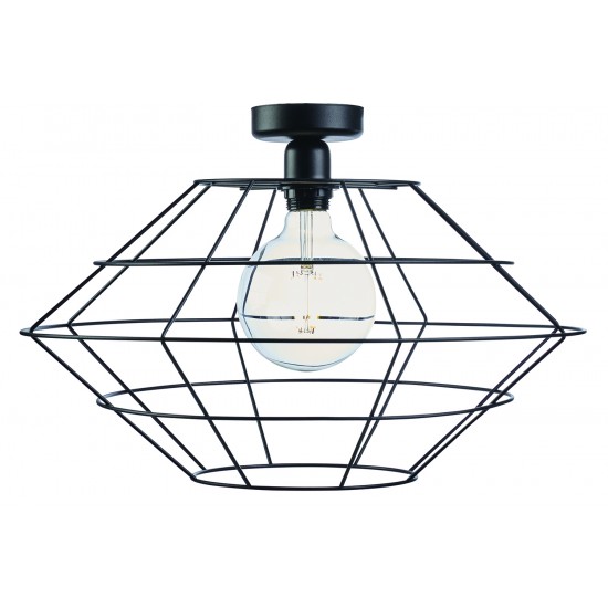 Φωτιστικό μονόφωτο οροφής μέταλλο μαύρο Ε27 Φ50