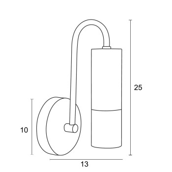 Απλίκα 1φ αλουμίνιο/plexi Φ5 G9 180-7/Α1