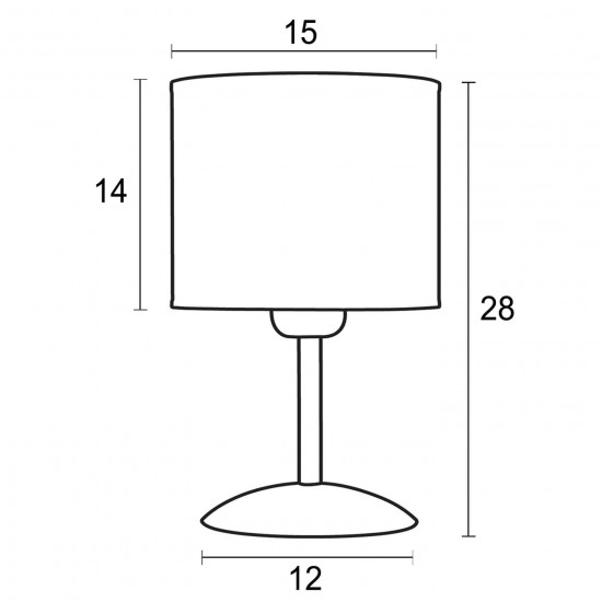 Φωτιστικό Πορτατίφ μέταλλο/αμπαζούρ λευκό/γκρί Ε27 Φ15