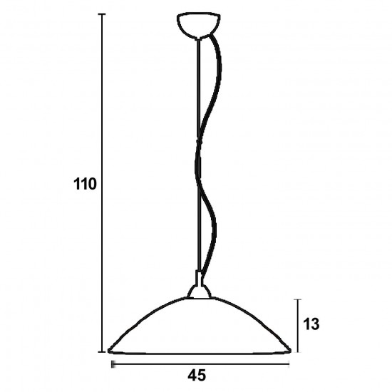 Φωτιστικό μονόφωτο γυαλί μελί Ε27 Φ45