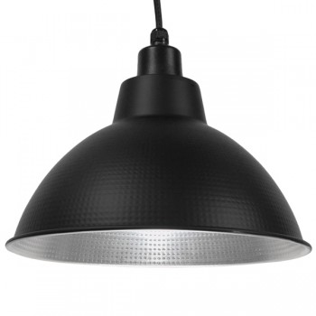 GloboStar® LOUVE 01176 Vintage Industrial Κρεμαστό Φωτιστικό Οροφής Μονόφωτο Μαύρο Μεταλλικό Καμπάνα Φ39 x Y32cm