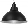 GloboStar® LOUVE 01176 Vintage Industrial Κρεμαστό Φωτιστικό Οροφής Μονόφωτο Μαύρο Μεταλλικό Καμπάνα Φ39 x Y32cm