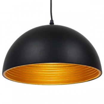 GloboStar® CHIME 01004 Μοντέρνο Κρεμαστό Φωτιστικό Οροφής Μονόφωτο Μαύρο Μεταλλικό Καμπάνα Φ30 x Y15cm