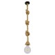 GloboStar® ROPE 01018 Vintage Industrial Κρεμαστό Φωτιστικό Οροφής Μονόφωτο 1 x E27 με 2 μέτρα Μπεζ Σχοινί Φ3.5 x Y200cm