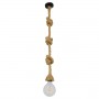 GloboStar® ROPE 01018 Vintage Industrial Κρεμαστό Φωτιστικό Οροφής Μονόφωτο 1 x E27 με 2 μέτρα Μπεζ Σχοινί Φ3.5 x Y200cm