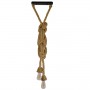 GloboStar® ROPE 01019 Vintage Industrial Κρεμαστό Φωτιστικό Οροφής Δίφωτο 2 x E27 με 2 μέτρα Μπεζ Σχοινί Φ3.5 x Y200cm