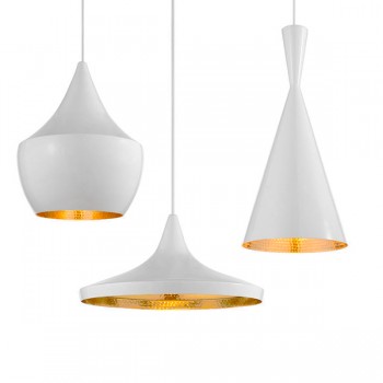 GloboStar® SHANGHAI WHITE 01026 SET 3 Μοντέρνα Κρεμαστά Φωτιστικά Οροφής Τρίφωτο 3 x E27 Λευκά Μεταλλικά Καμπάνα