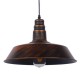 GloboStar® RAY 01046 Vintage Industrial Κρεμαστό Φωτιστικό Οροφής Μονόφωτο 1 x E27 Καφέ Σκουριά Μεταλλικό Καμπάνα Φ36 x Y25cm