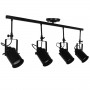GloboStar® HOLLYWOOD 01156 Vintage Φωτιστικό Οροφής Πολύφωτο Μαύρο Μεταλλικό Ράγα Μ13 x Π110 x Υ38cm