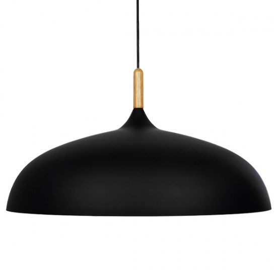 GloboStar® VALLETE BLACK 01259 Μοντέρνο Κρεμαστό Φωτιστικό Οροφής Μονόφωτο 1 x E27 Μαύρο Μεταλλικό Καμπάνα Φ60 x Y35cm GloboStar® VALLETE BLACK 01259 Μοντέρνο Κρεμαστό Φωτιστικό Οροφής Μονόφωτο 1 x E27 Μαύρο Μεταλλικό Καμπάνα Φ60 x Y35cm