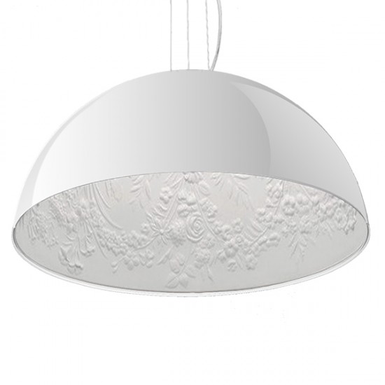 GloboStar® SERENIA WHITE 01152 Μοντέρνο Κρεμαστό Φωτιστικό Οροφής Μονόφωτο Λευκό Γύψινο Καμπάνα Φ40 x 19cm GloboStar® SERENIA WHITE 01152 Μοντέρνο Κρεμαστό Φωτιστικό Οροφής Μονόφωτο Λευκό Γύψινο Καμπάνα Φ40 x 19cm