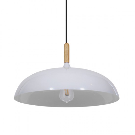 GloboStar® VALLETE WHITE 01256 Μοντέρνο Κρεμαστό Φωτιστικό Οροφής Μονόφωτο 1 x E27 Λευκό Μεταλλικό Καμπάνα Φ45 x Y27cm GloboStar® VALLETE WHITE 01256 Μοντέρνο Κρεμαστό Φωτιστικό Οροφής Μονόφωτο 1 x E27 Λευκό Μεταλλικό Καμπάνα Φ45 x Y27cm