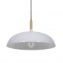 GloboStar® VALLETE WHITE 01256 Μοντέρνο Κρεμαστό Φωτιστικό Οροφής Μονόφωτο 1 x E27 Λευκό Μεταλλικό Καμπάνα Φ45 x Y27cm