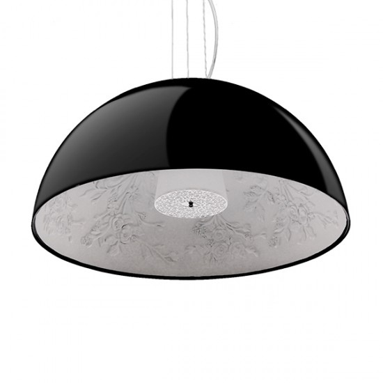 GloboStar® SERENIA BLACK 01270 Μοντέρνο Κρεμαστό Φωτιστικό Οροφής Μονόφωτο Μαύρο Γύψινο Καμπάνα Φ60 x Y30cm GloboStar® SERENIA BLACK 01270 Μοντέρνο Κρεμαστό Φωτιστικό Οροφής Μονόφωτο Μαύρο Γύψινο Καμπάνα Φ60 x Y30cm