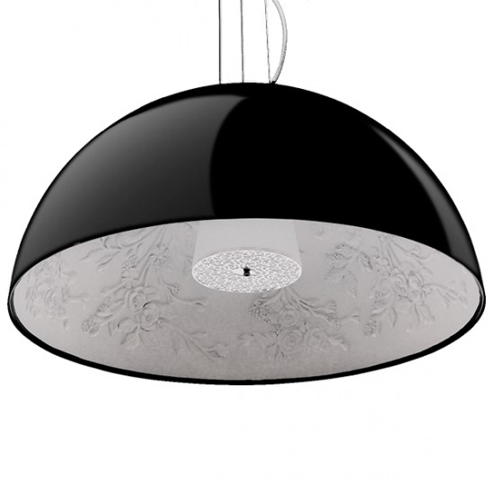 GloboStar® SERENIA BLACK 01272 Μοντέρνο Κρεμαστό Φωτιστικό Οροφής Μονόφωτο Μαύρο Γύψινο Καμπάνα Φ90 x Y45cm GloboStar® SERENIA BLACK 01272 Μοντέρνο Κρεμαστό Φωτιστικό Οροφής Μονόφωτο Μαύρο Γύψινο Καμπάνα Φ90 x Y45cm