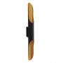 GloboStar® CHARME 01302 Μοντέρνο Φωτιστικό Τοίχου Απλίκα Δίφωτο Μαύρο - Χρυσό Μεταλλικό Φ5.5 x Π8 x Υ60cm
