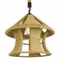 GloboStar® SOLITARIO 01606 Vintage Κρεμαστό Φωτιστικό Οροφής Μονόφωτο 1 x E27 Μπεζ Καμπάνα με Σχοινί Φ36 x Υ30cm